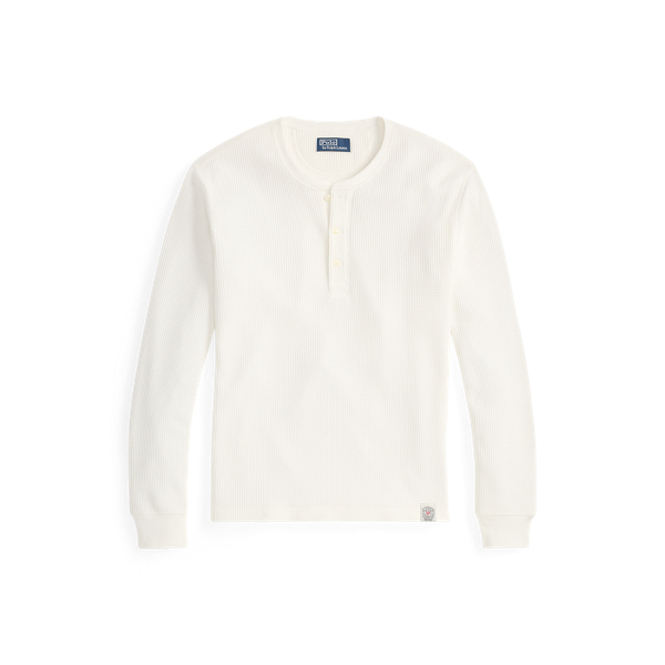 Waffle-Knit Cotton Henley Shirt Polo Ralph Lauren 1