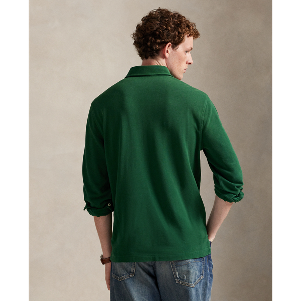 Classic Fit Embroidered Mesh Polo Shirt