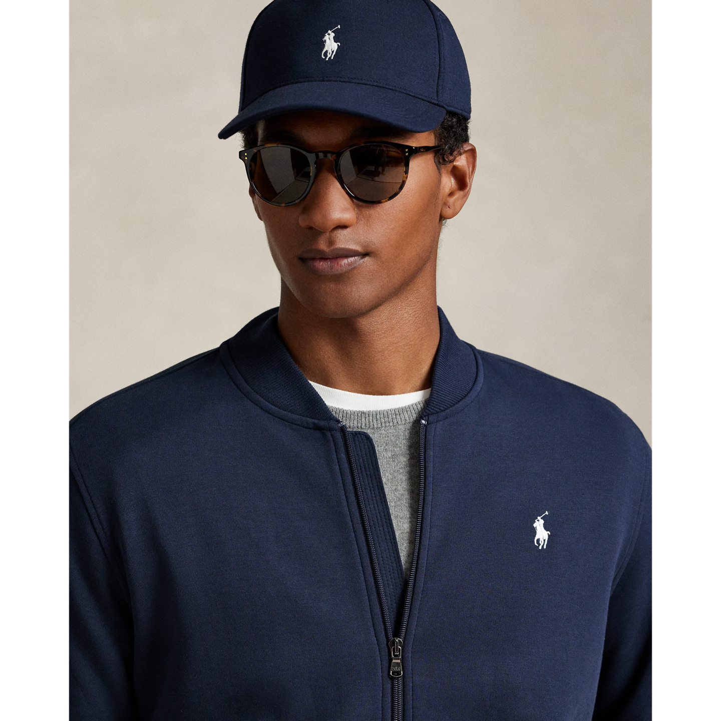 Мужская куртка Ralph Lauren Double-Knit Flight, цвет: Тёмно-синий — фото 4