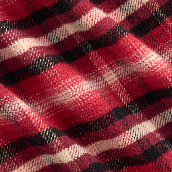 Classic Fit Plaid Flannel Camp Shirt