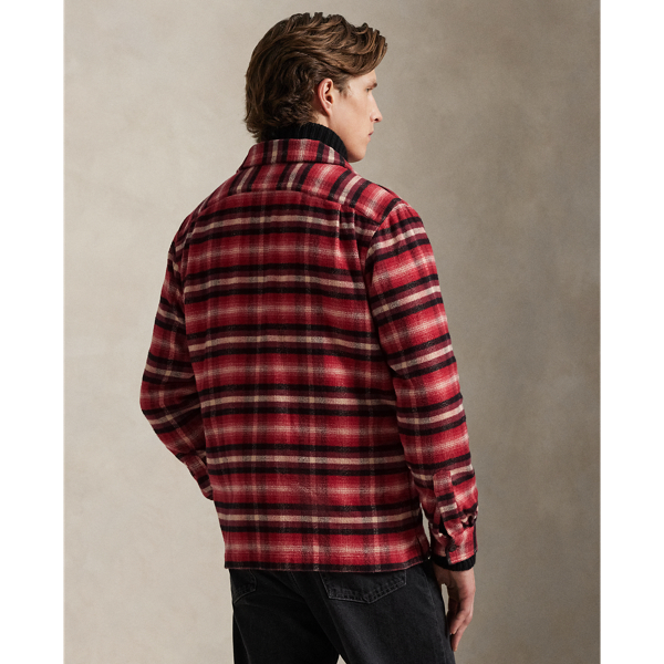 Classic Fit Plaid Flannel Camp Shirt