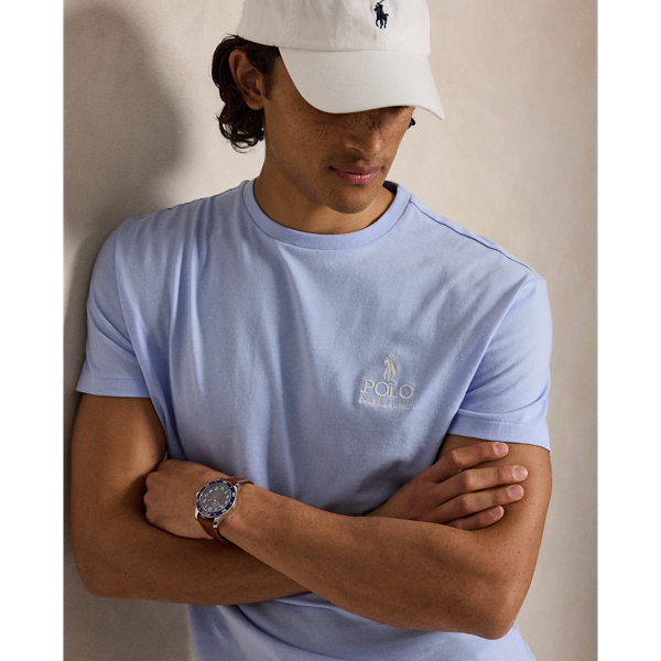 Pebble Blue Classic Fit Logo Jersey T-Shirt Polo Ralph Lauren 6