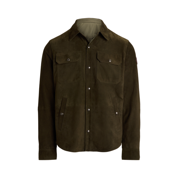 Reversible Suede-Taffeta Shirt Jacket