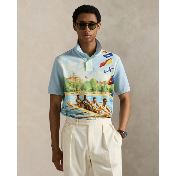 トップス POLO RALPH LAUREN Classic Fit Mesh Graphic Polo Shirt