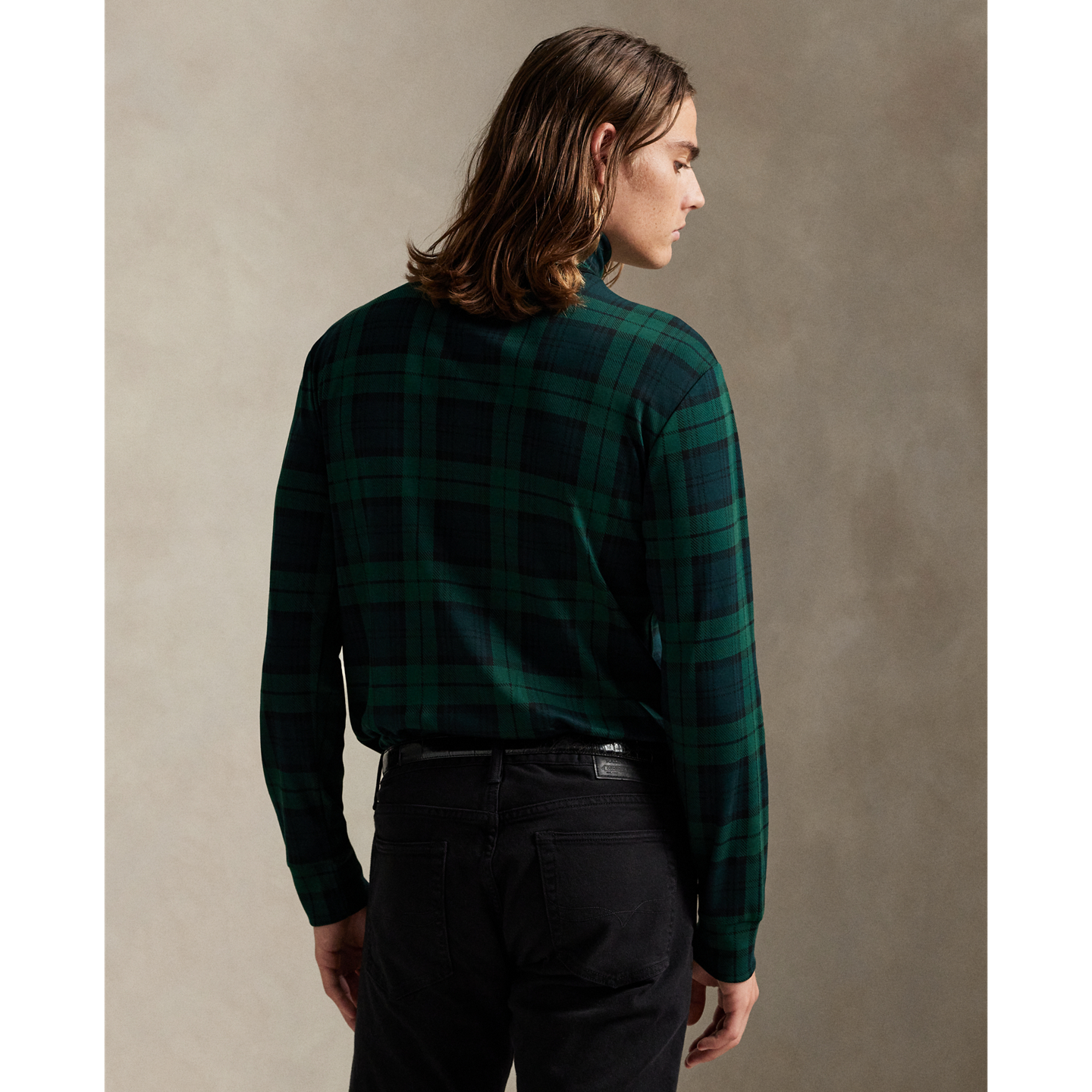 Мужские футболки Ralph Lauren Plaid Soft Cotton Turtleneck, цвет: Клетчатый — фото 2