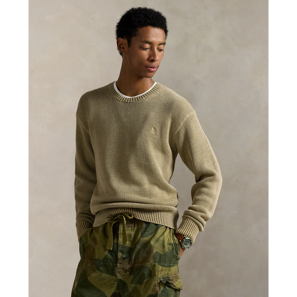 Pull en coton teint en pièce