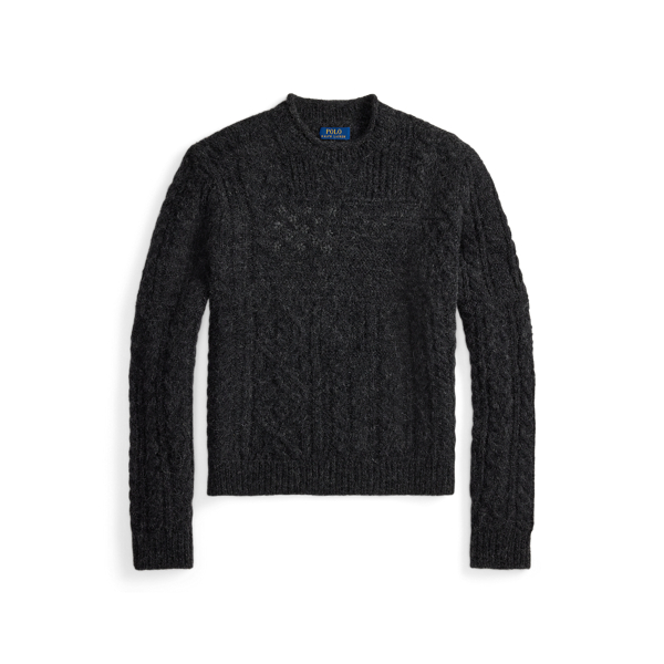 Herringbone Polo-Collar Sweater