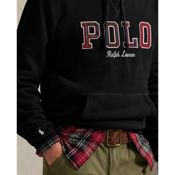 Polo Black The RL Fleece Plaid-Logo Hoodie Polo Ralph Lauren 6