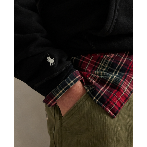 Polo Black The RL Fleece Plaid-Logo Hoodie Polo Ralph Lauren 7