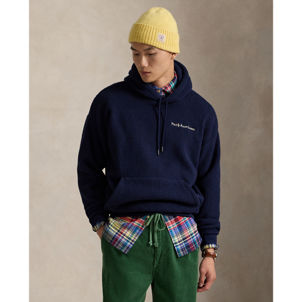 Relaxed Fit Logo Pile Fleece Hoodie