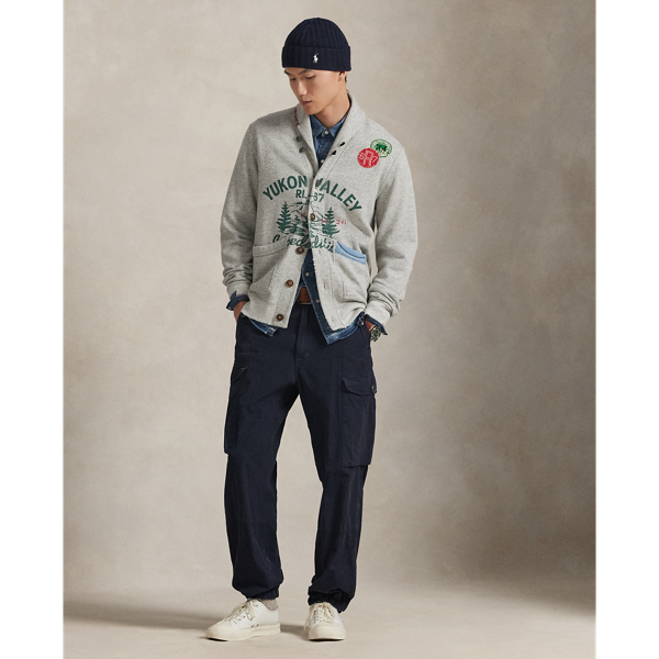 Loft Heather Fleece Graphic Cardigan Polo Ralph Lauren 4