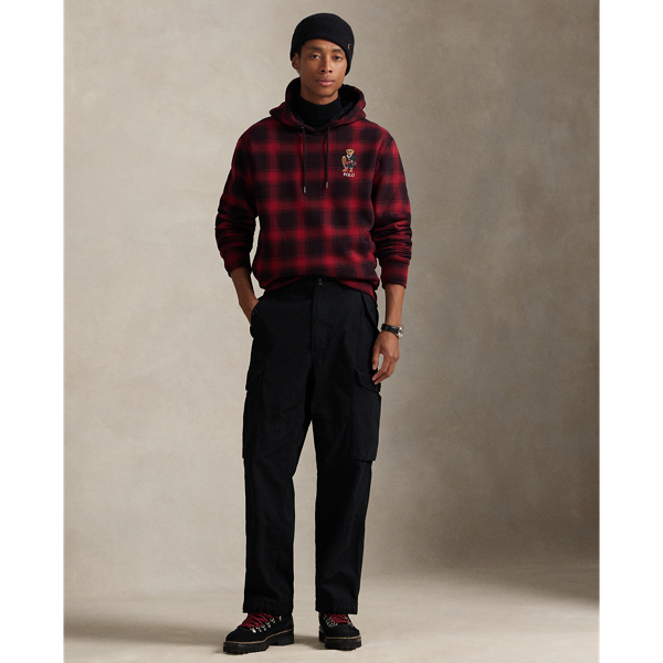 Polo Bear Plaid Fleece Hoodie