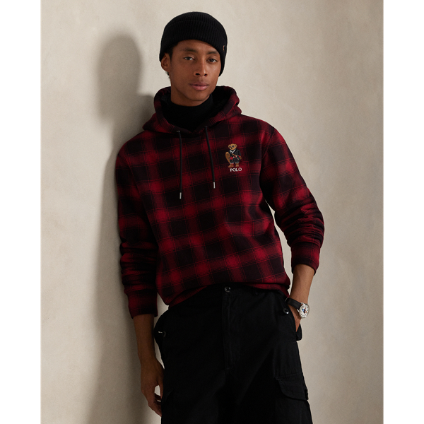 Polo Bear Plaid Fleece Hoodie