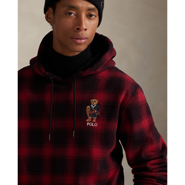 Polo Bear Plaid Fleece Hoodie
