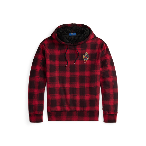 Polo Bear Plaid Fleece Hoodie