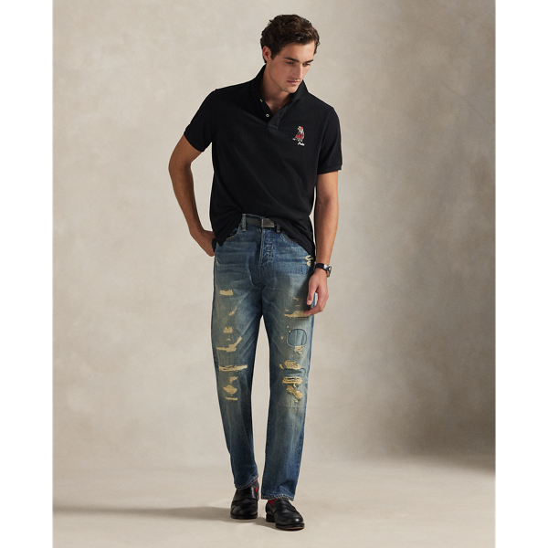 Classic Fit Dog-Embroidered Polo Shirt