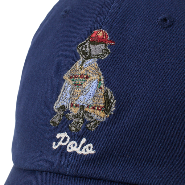 Twill-Baseballkappe mit gesticktem Hund