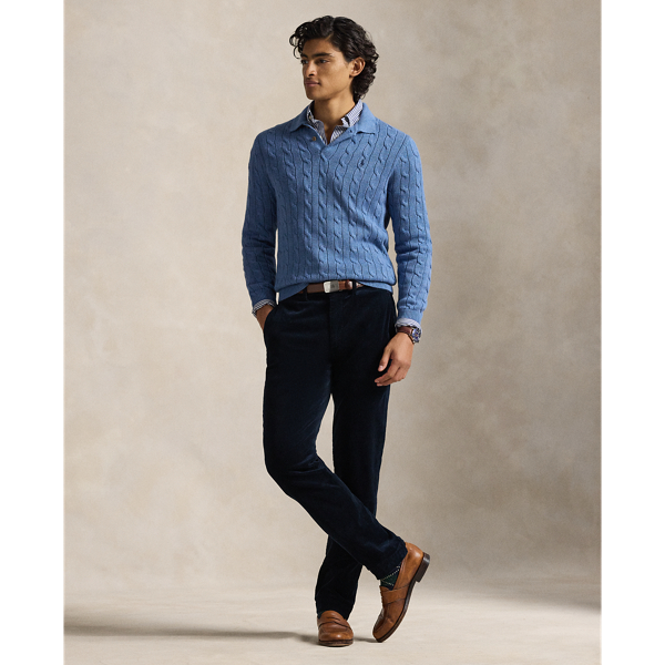 Pullover mit Polokragen und Zopfmuster Polo Ralph Lauren in See meliert 4