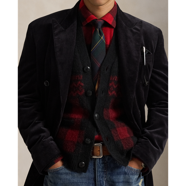 Buffalo Check Moose-Graphic Cardigan