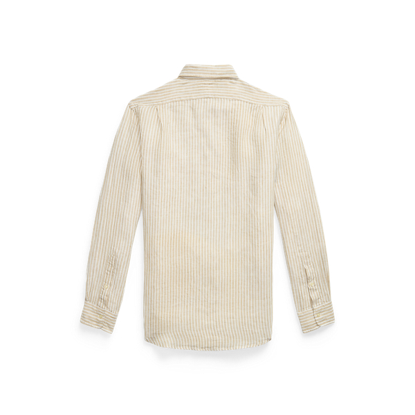Gestreiftes Custom-Fit Leinenhemd Polo Ralph Lauren in K&uuml;stenbeige/Wei&szlig; 2