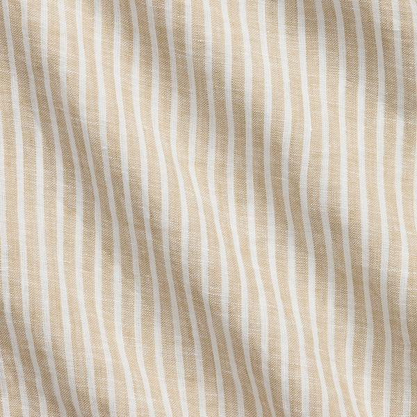 Gestreiftes Custom-Fit Leinenhemd Polo Ralph Lauren in K&uuml;stenbeige/Wei&szlig; 3