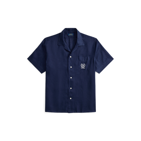 Polo Ralph Lauren Linen × Silk Polo Ralph Lauren Green VTG Caldwell Silk Linen Loop Collar