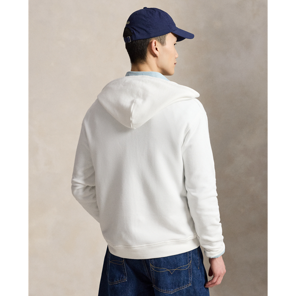Sweat &agrave; capuche zipp&eacute; en molleton &eacute;ponge Polo Ralph Lauren en Blanc 5