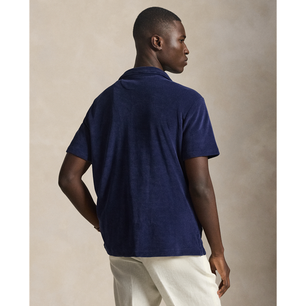 Custom-Slim-Fit Kurzarmhemd aus Frottee Polo Ralph Lauren in Newport-Navy 5