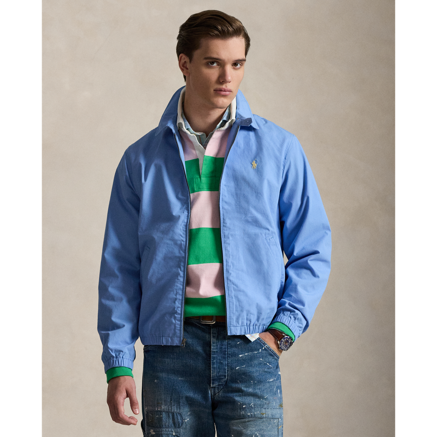 Мужская куртка Polo Ralph Lauren The Bayport Poplin, цвет: Синий — фото 4