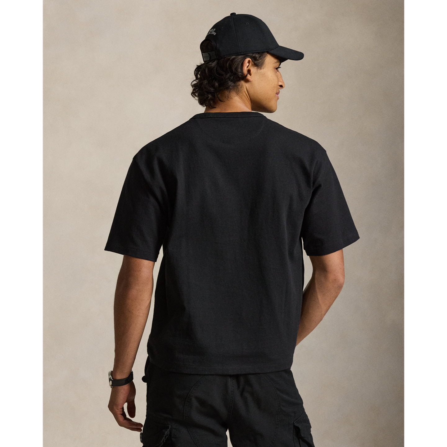 Мужская футболка Polo Ralph Lauren Relaxed Fit Jersey Crewneck, цвет: Чёрный, вариант 1 — фото 2