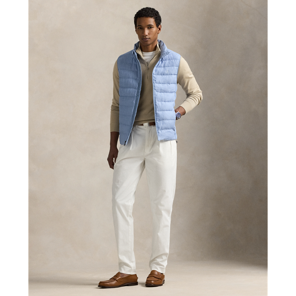 Chambray Blue The Colden Linen Gilet Polo Ralph Lauren 4