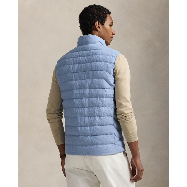 Chambray Blue The Colden Linen Gilet Polo Ralph Lauren 5