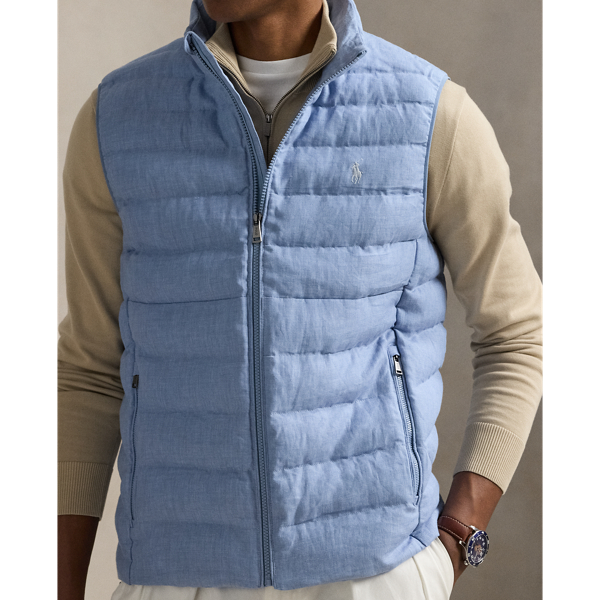 Chambray Blue The Colden Linen Gilet Polo Ralph Lauren 6