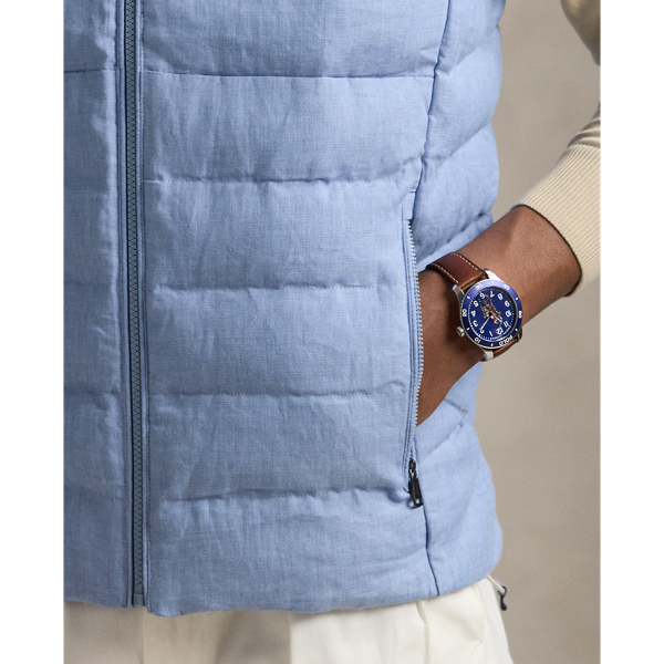 Chambray Blue The Colden Linen Gilet Polo Ralph Lauren 7