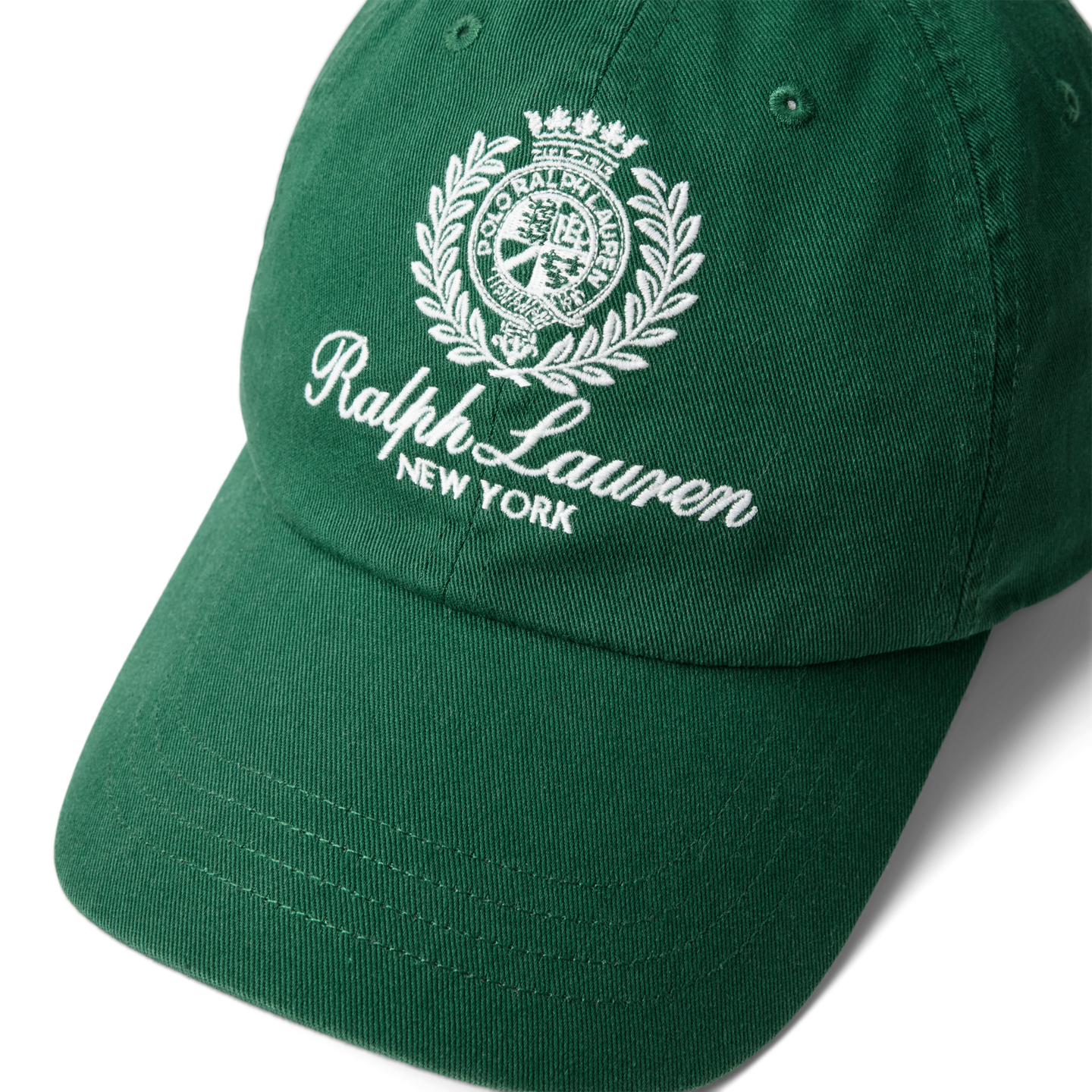Мужская кепка Ralph Lauren Crest-Embroidered Twill Ball, цвет: Тёмно-зелёный — фото 2