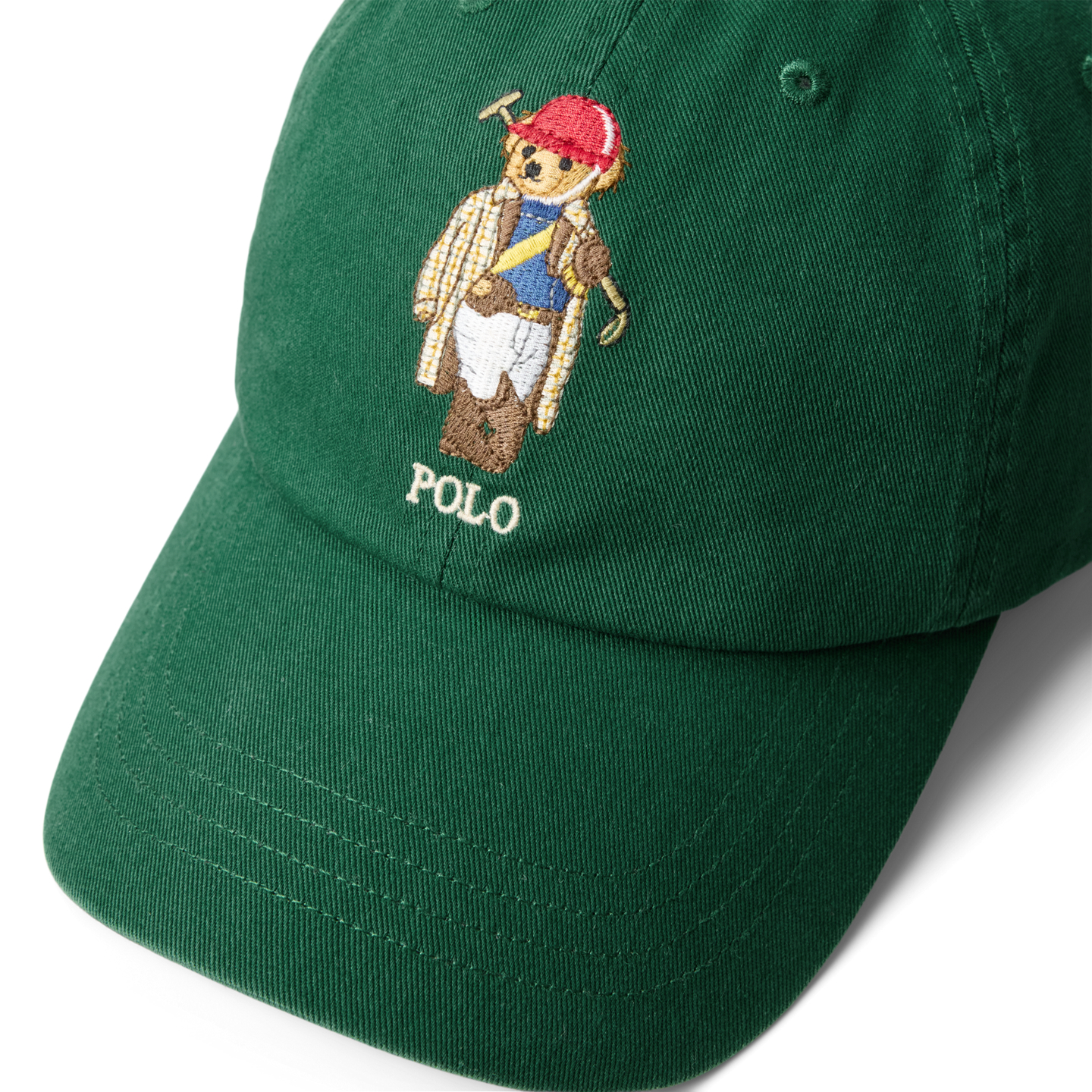 Детская кепка Ralph Lauren Polo Bear Twill Ball, цвет: Тёмно-зелёный — фото 2