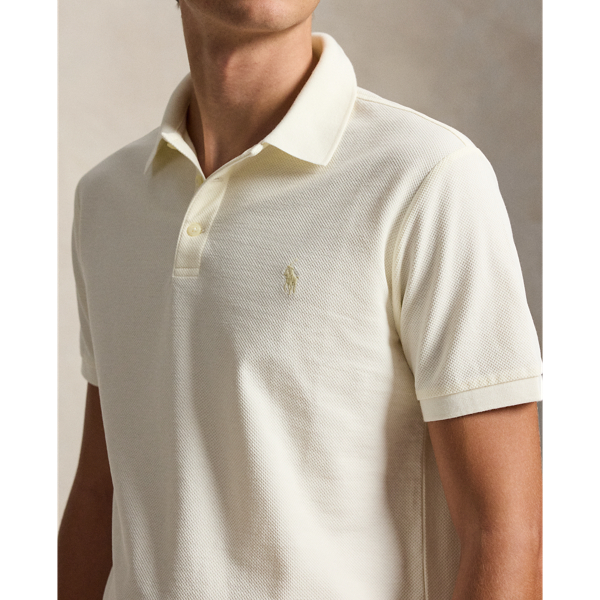 Pale Cream Custom Slim Fit Honeycomb-Mesh Polo Polo Ralph Lauren 6