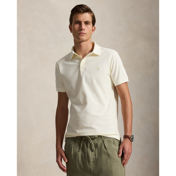 Pale Cream Custom Slim Fit Honeycomb-Mesh Polo Polo Ralph Lauren 7