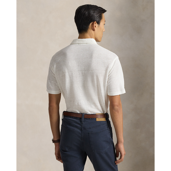 Deckwash White Standard Fit Linen Piqu&eacute; Polo Shirt Polo Ralph Lauren 5