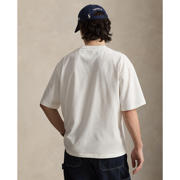 Angerautes Relaxed-Fit Jersey-T-Shirt Polo Ralph Lauren in Wei&szlig; 5