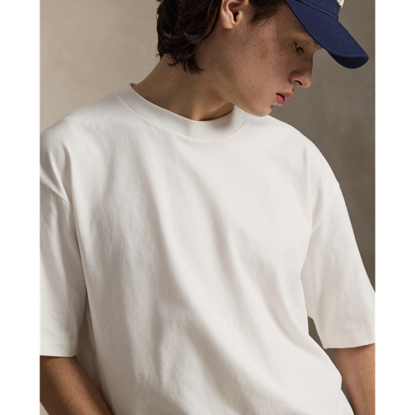 Angerautes Relaxed-Fit Jersey-T-Shirt Polo Ralph Lauren in Wei&szlig; 6