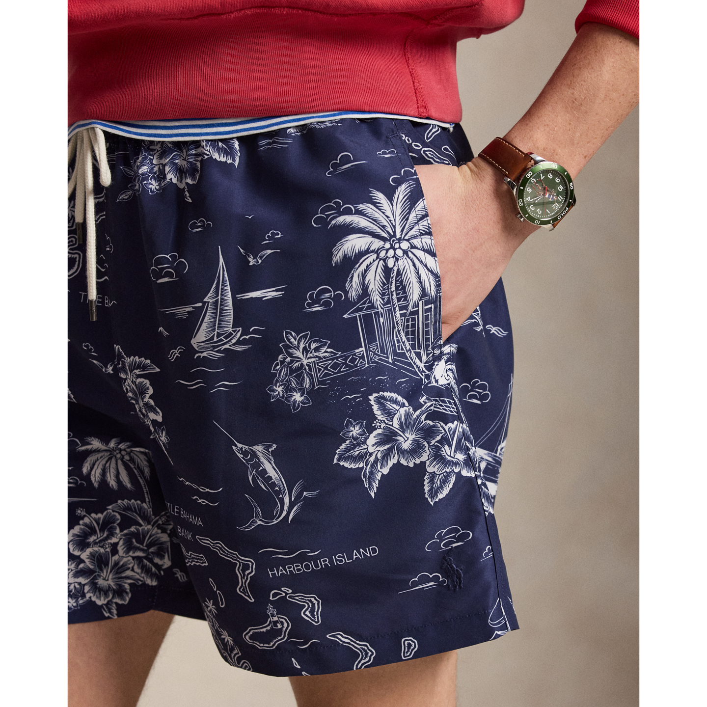 Мужские плавки-шорты Ralph Lauren Traveler Polo Bear 5.75 дюйма, цвет: Harbor Island Bear — фото 3