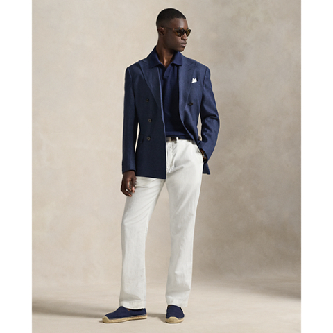 Мужские свитеры Ralph Lauren Cotton-Linen Polo-Collar Sweater