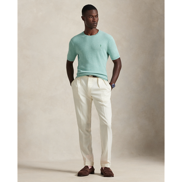 Green Swallow Heather Rib-Knit Cotton Short Sleeve Jumper Polo Ralph Lauren 7