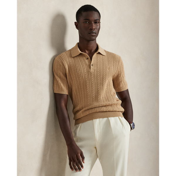 ケーブルニット コットン ポロカラー セーター | ラルフ ローレン公式