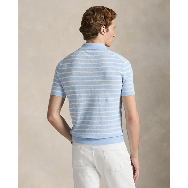 Office Blue Combo Striped Cotton-Linen Polo Sweater Polo Ralph Lauren 5