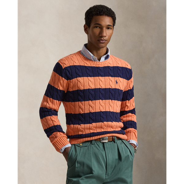 Pull rayé torsadé en coton