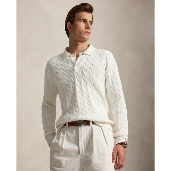 Relaxed Fit Cable-Knit Cotton Jumper