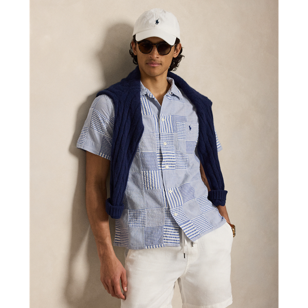 Chemise patchwork Classic Fit seersucker