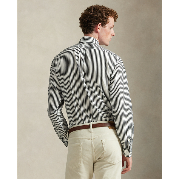 White Polo Black Classic Fit Striped Broadcloth Shirt Polo Ralph Lauren 5